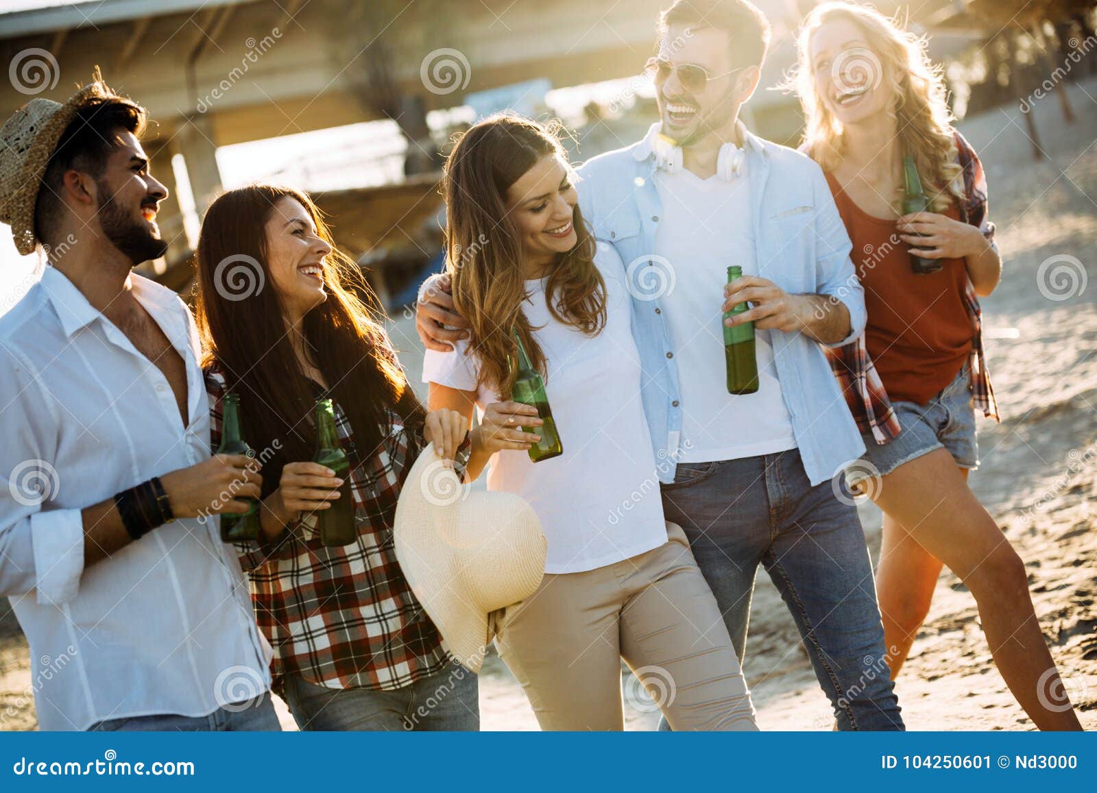 Group of Happy Young People Enjoying Summer Vacation Stock Image ...