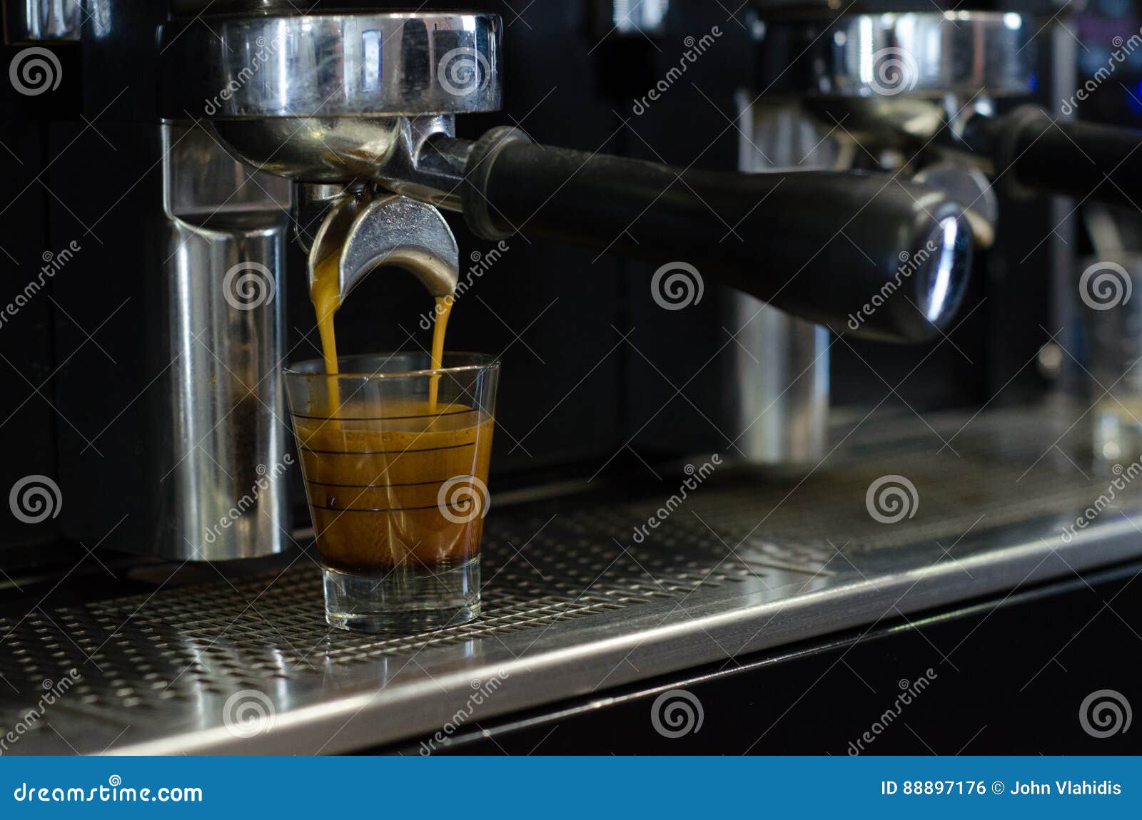Group head coffee machine stock photo. Image of aroma 88897176