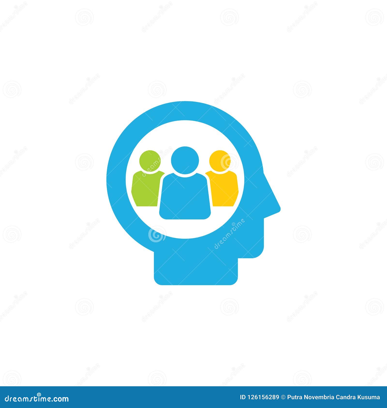 Group Head Logo Icon Design Stock Vector Illustration of logotype