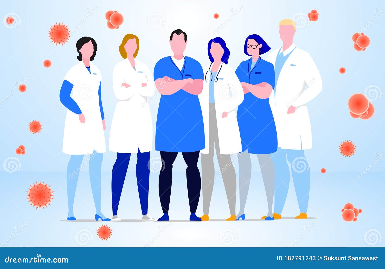 Group of Hospital Medical Staff Standing Together. Stock Vector ...