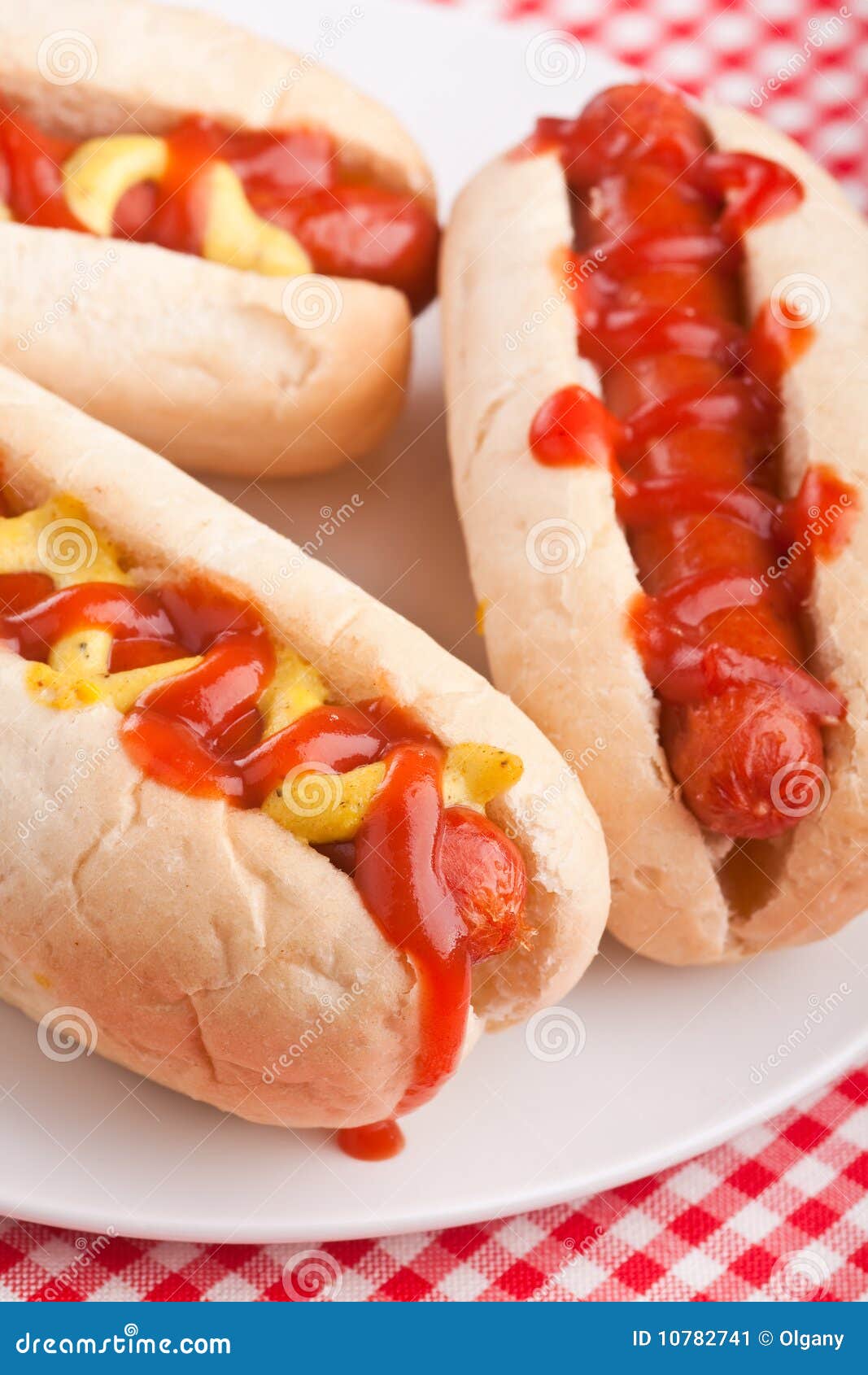 Group of Hot Dogs on a Plate Stock Image Image of hotdog, fried 10782741