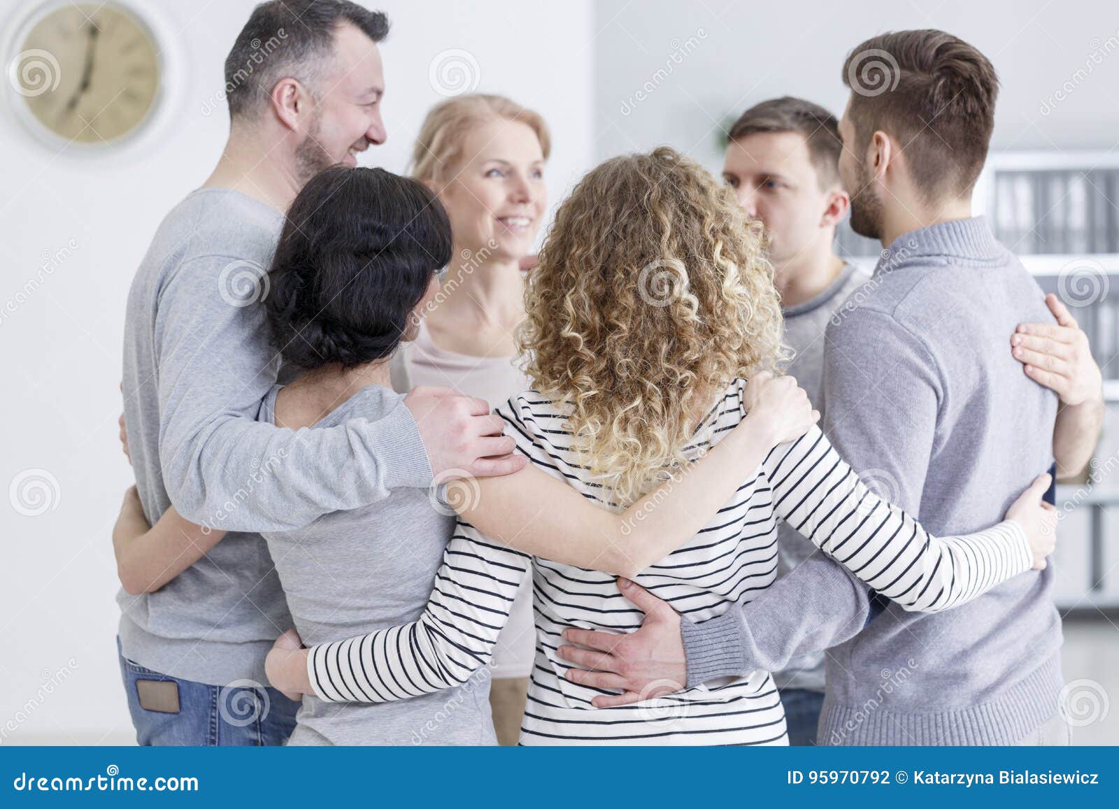 group hug during therapy