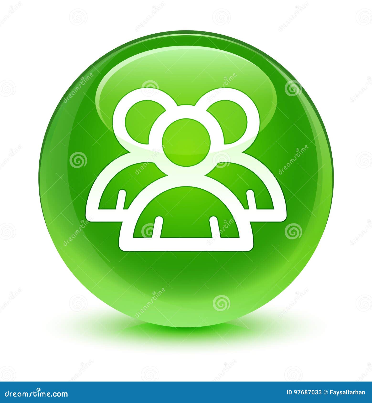 Group Icon Glassy Green Round Button Stock Illustration - Illustration ...