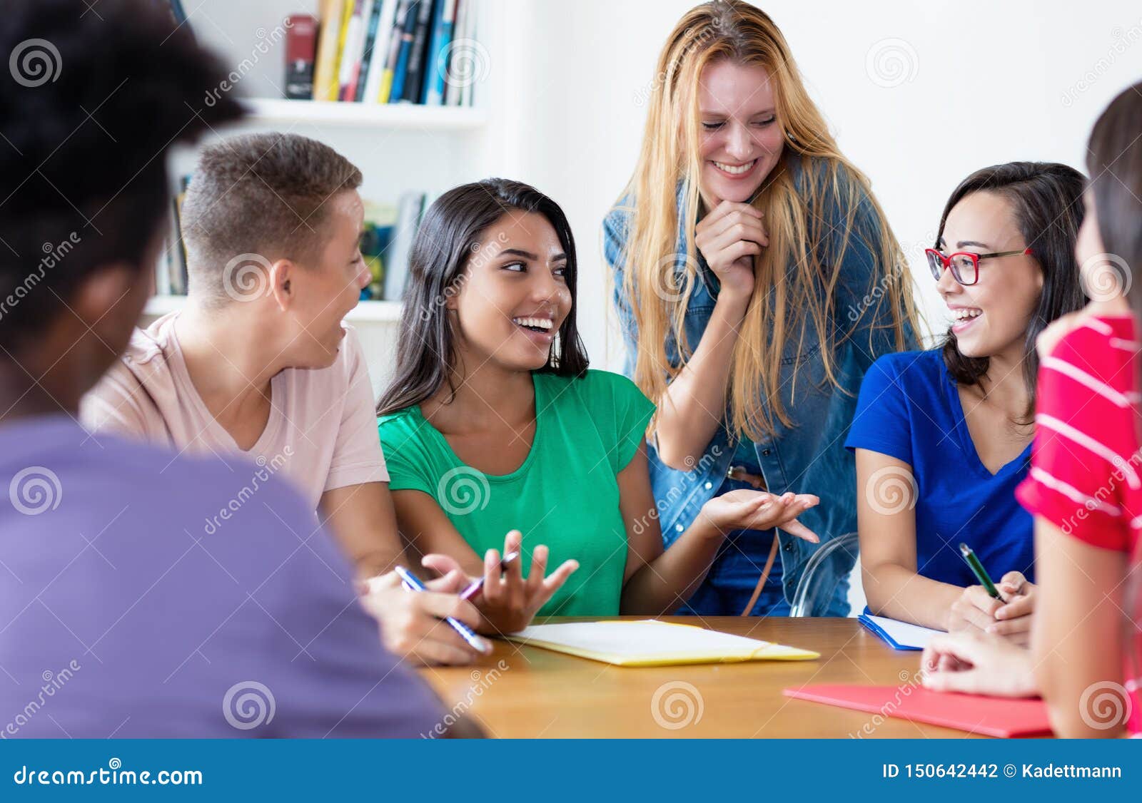Group Of International Students In Discussion Stock Photo Image Of