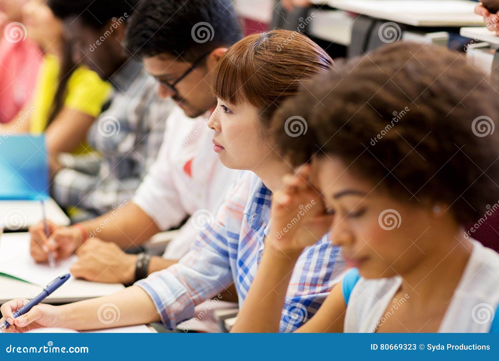 group of international students on lecture