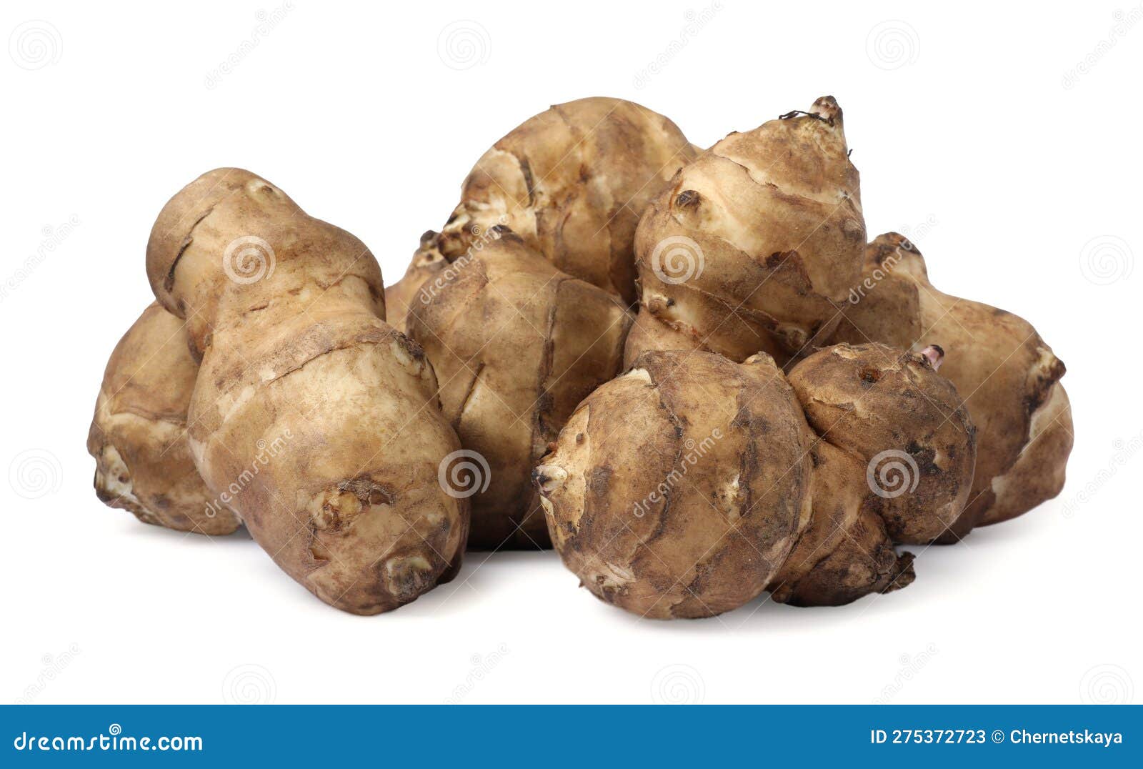Group of Jerusalem Artichokes Isolated on White Stock Image Image of