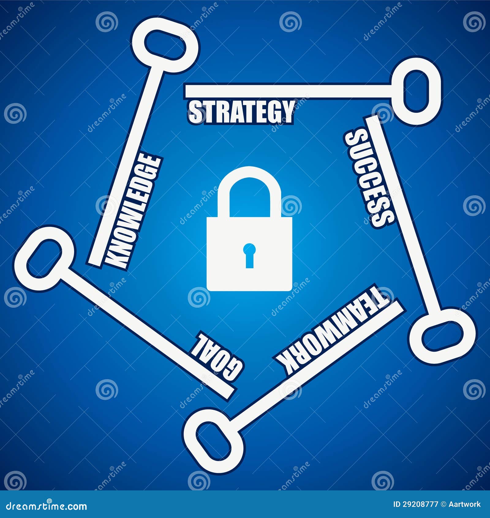 Group Of Keys Required For Open A Lock Stock Vector - Illustration of