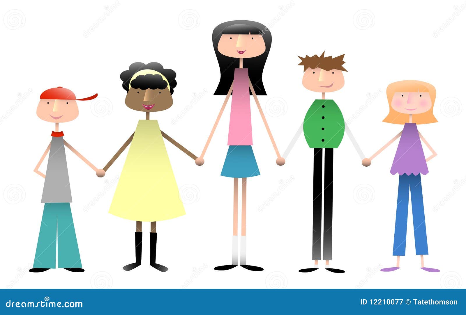 Group of Kids stock illustration. Illustration of holding - 12210077