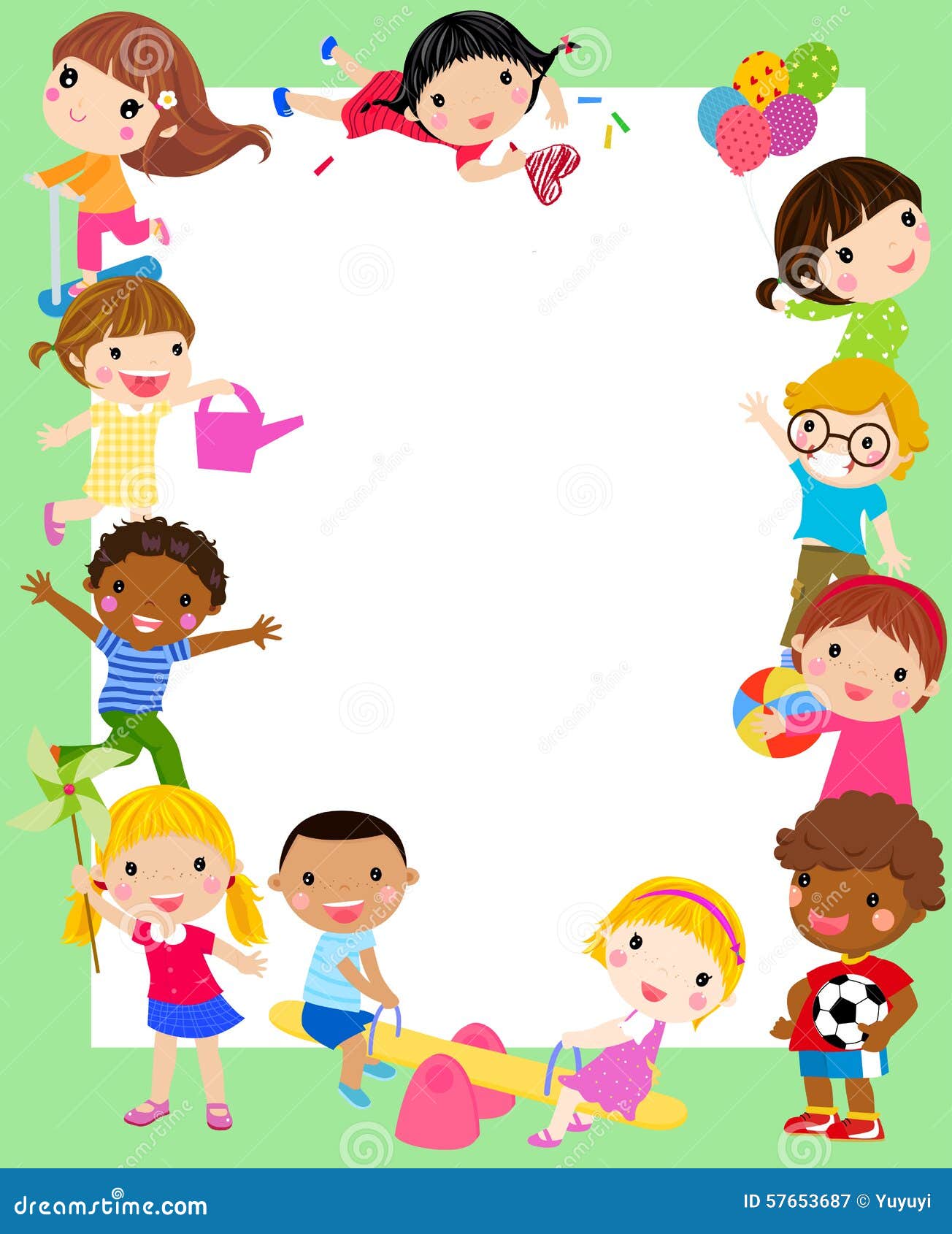 Download Group of kids frame stock vector. Illustration of people ...