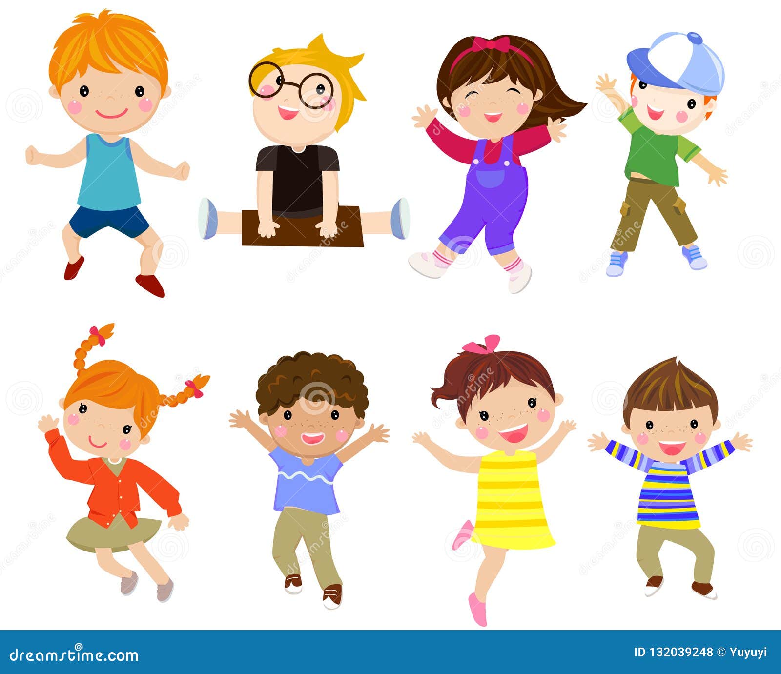 Group of kids stock vector. Illustration of cloud, friendship - 132039248