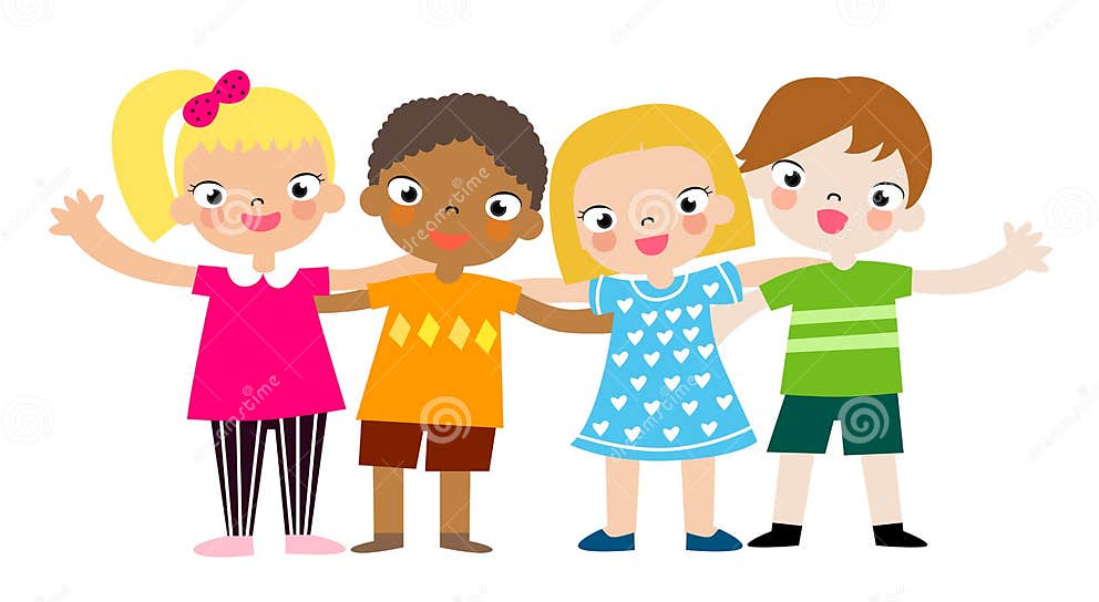 Group of kids stock vector. Illustration of female, funny - 63857053