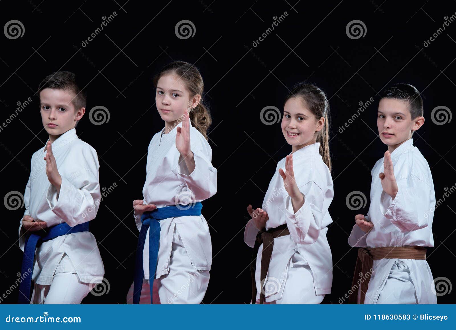 Group Kids Karate Martial Arts Stock Image Image of child, hand 118630583