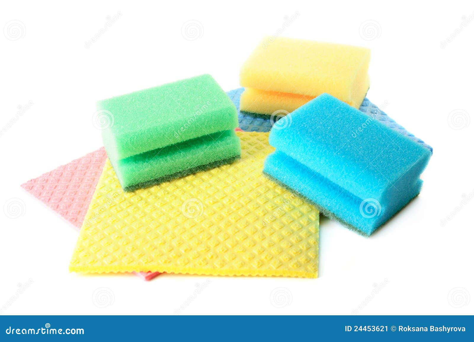 Group of kitchen sponges stock image. Image of housework 24453621