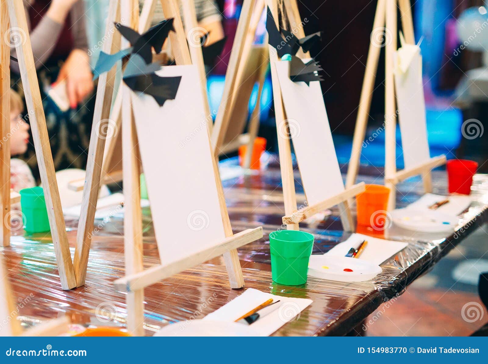 Group Lesson in Drawing in Art School. Stock Photo Image of little