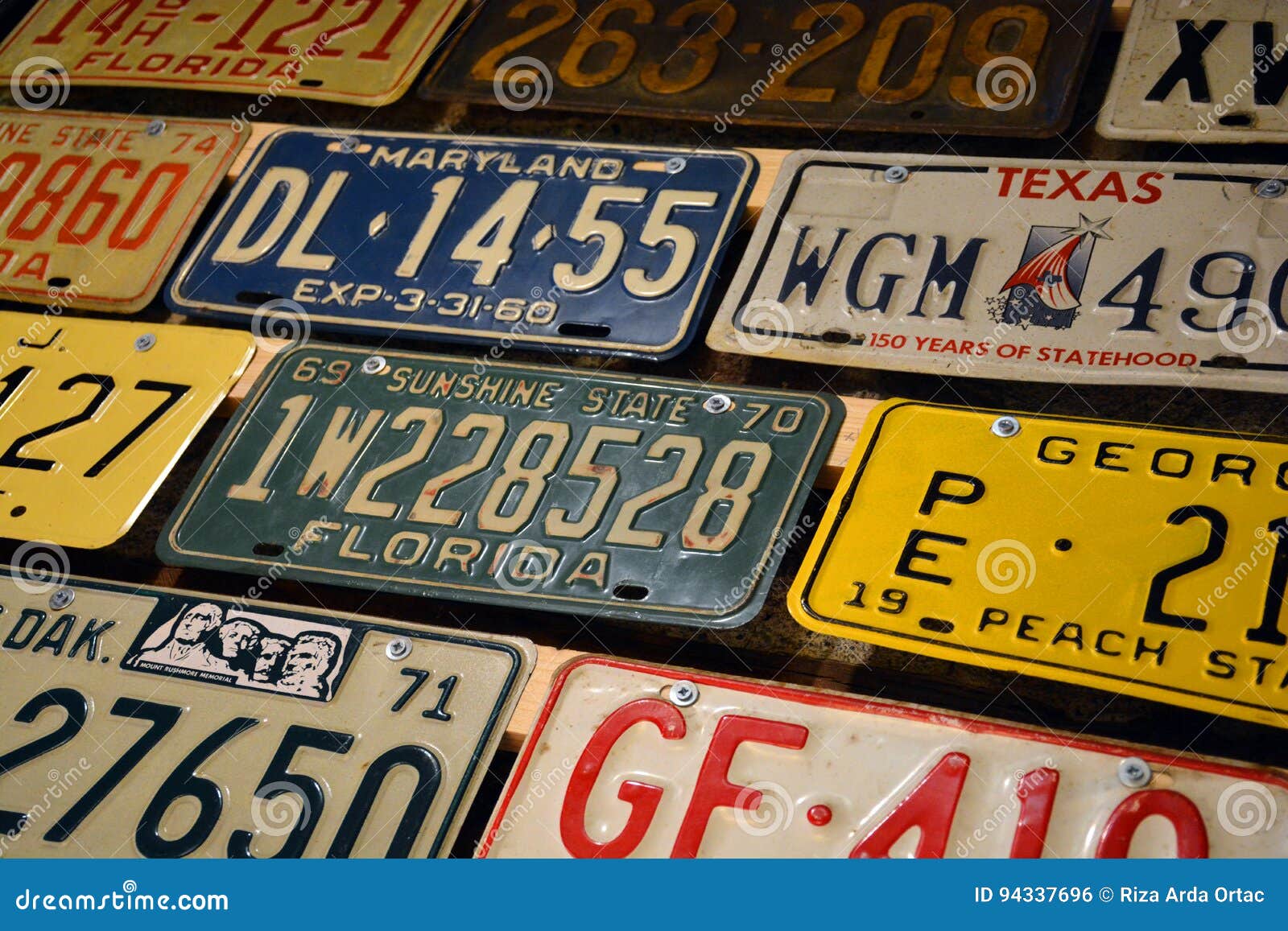 Group of license plates editorial photo. Image of arrangement 94337696