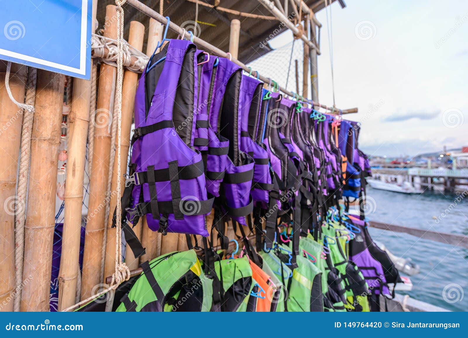 Group of Life Jacket in Multicolor for Life Security Stock Photo Image of travel, security