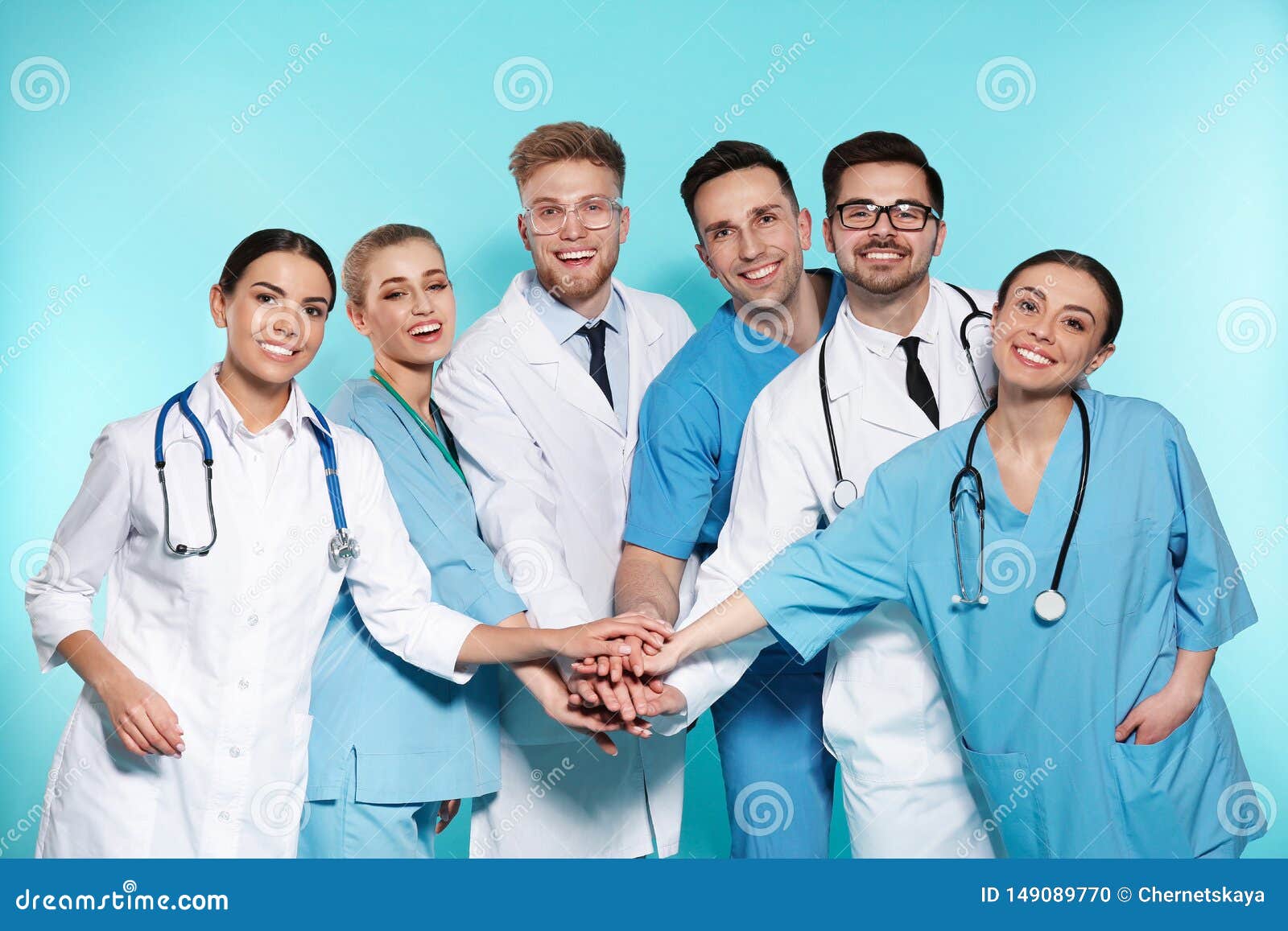 Group of Medical Doctors on Color Background Stock Photo Image of