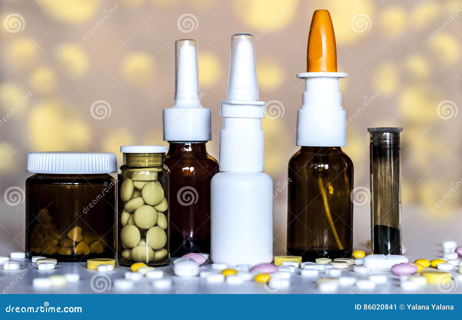 Group Medical Plastic Containers with Medicines Stock Image Image of