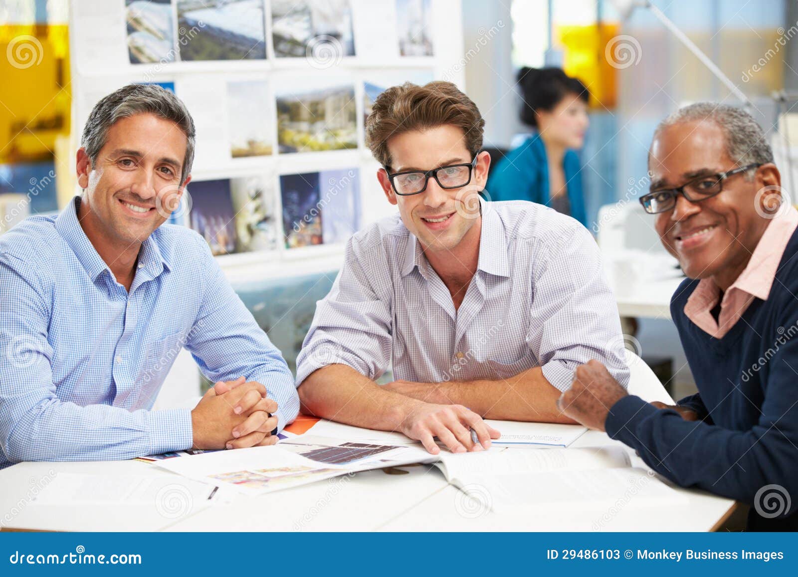 group of men meeting in creative office