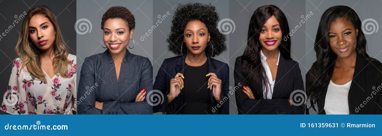 group of 5 minority african american woman