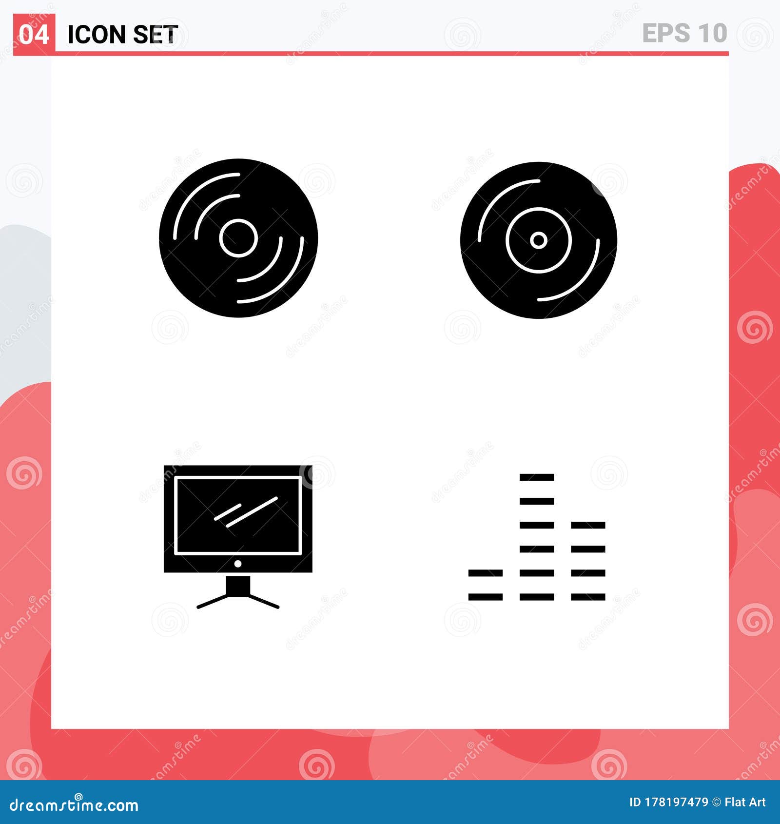 group of modern solid glyphs set for devices, monitor, laptop, dvd, imac