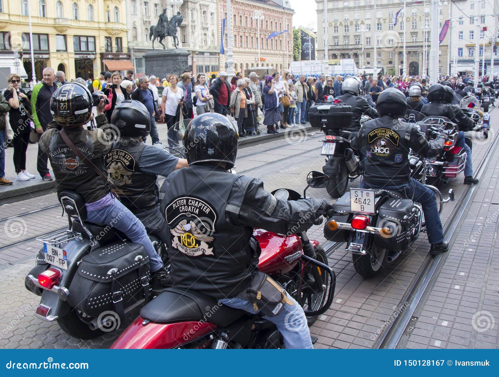 Group Of Motorcycle Harley Davidson Fans In Zagreb Editorial Photography Image Of Happy Travel 150128167