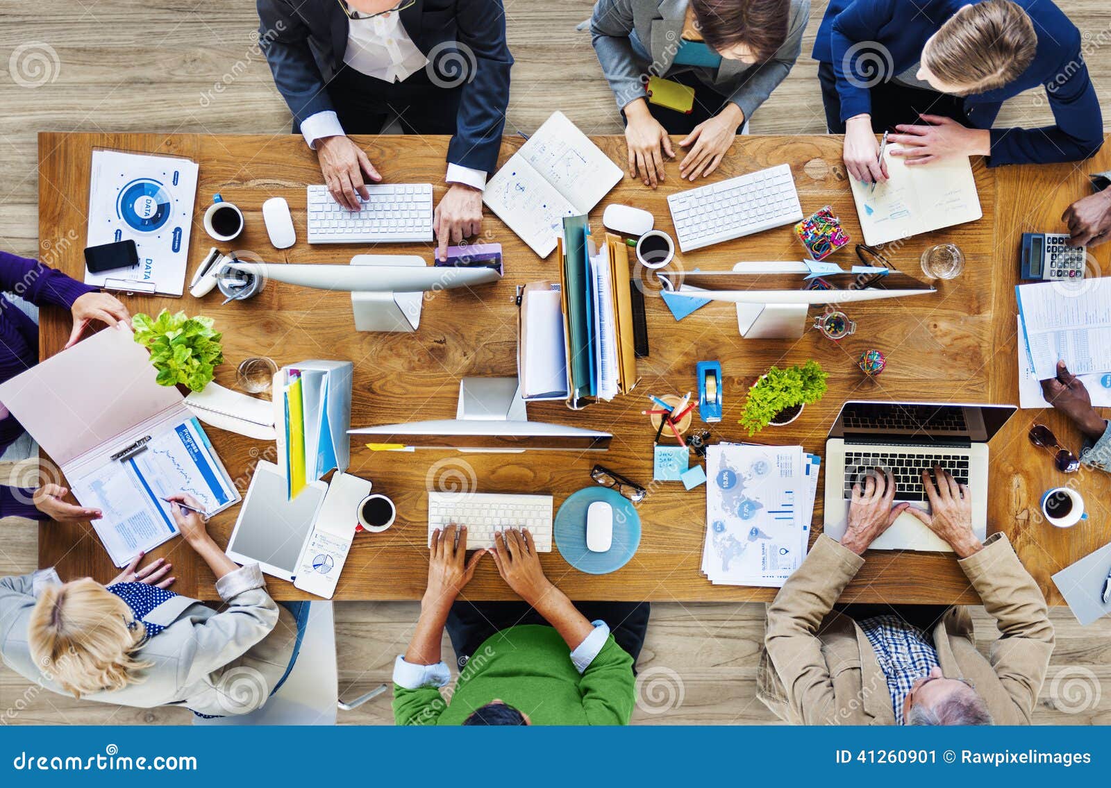 group of multiethnic busy people working in an office
