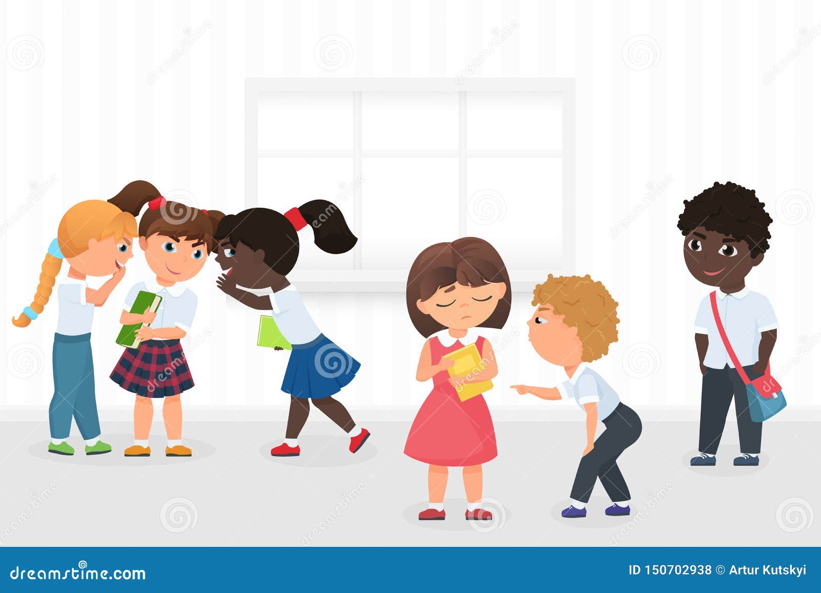 Group Of Multiethnic Kids Gossiping And Bullying Sad Girl During Break In School Hallway Cartoon Vector Illustration Stock Vector Illustration Of Kids Multiracial Group Of Multiethnic Kids Gossiping And Bullying Sad Girl During Break In School Hallway Cartoon Vector Illustration Stock Vector Illustration Of Kids Multiracial