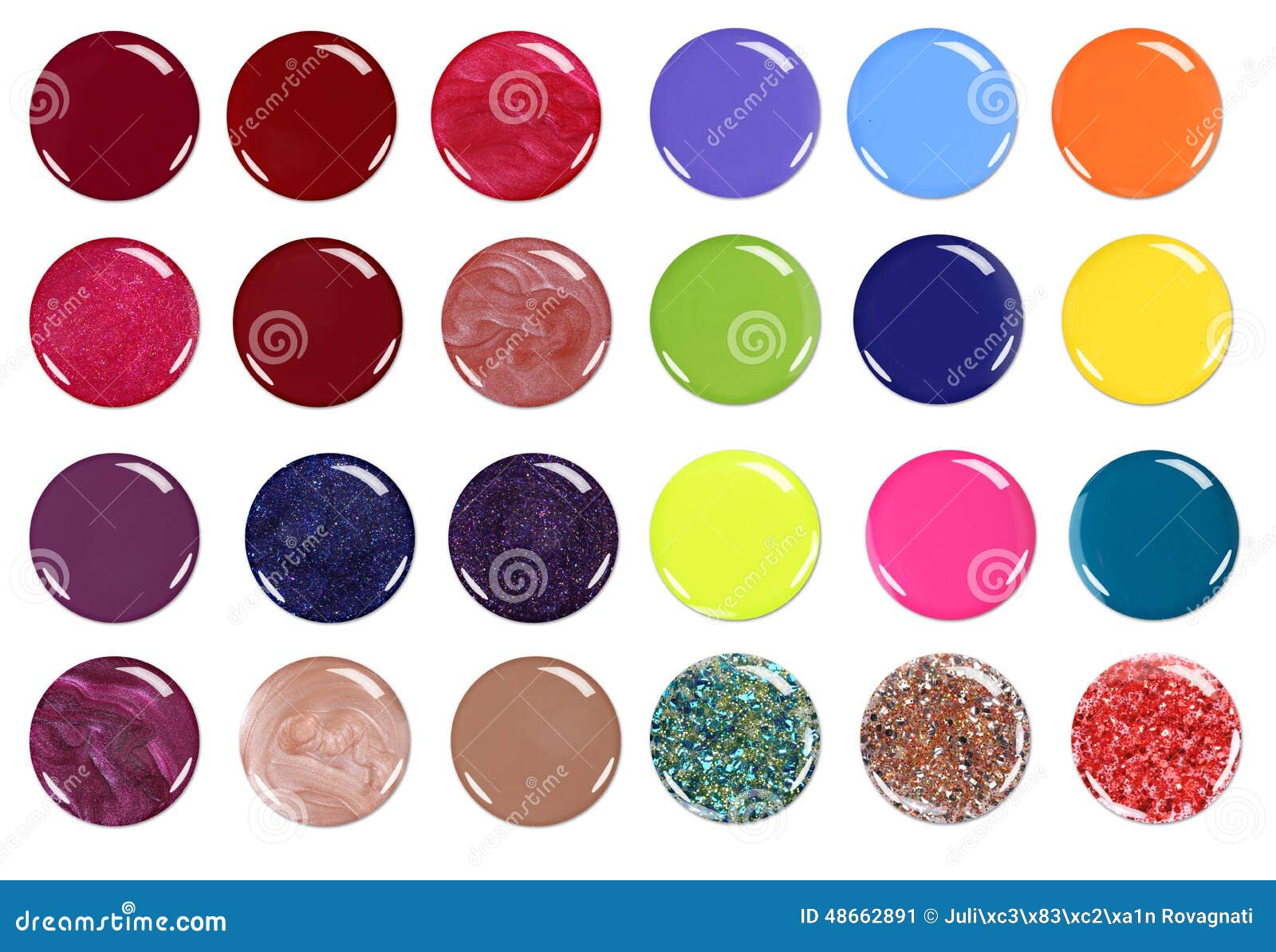Group of Nail Polish Circles Isolated Stock Image Image of women