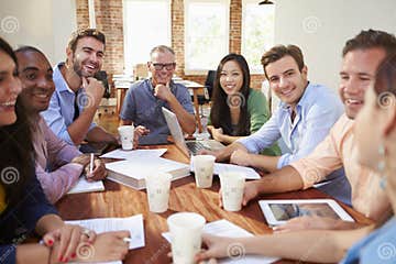 Group of Office Workers Meeting To Discuss Ideas Stock Image - Image of ...