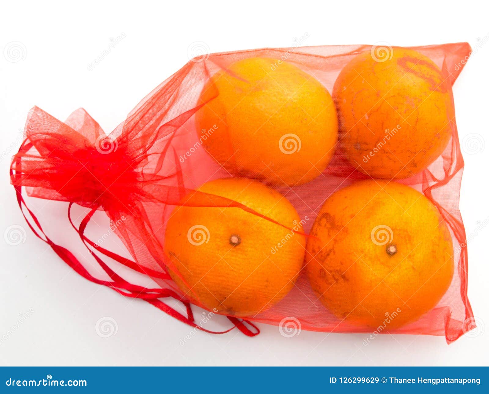 Group of Orange in Red Bag for Chinese New Year Stock Image - Image of ...