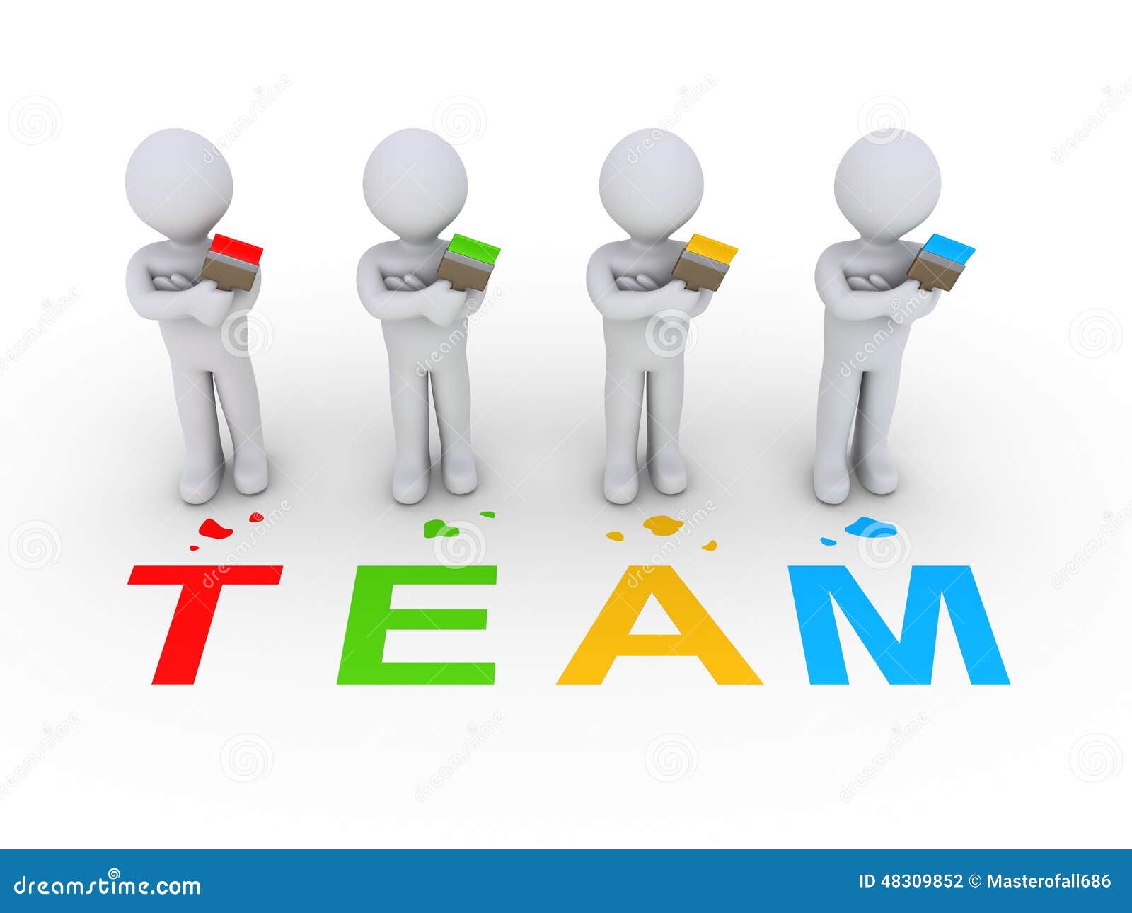 Group of painters as team stock illustration. Illustration of unite