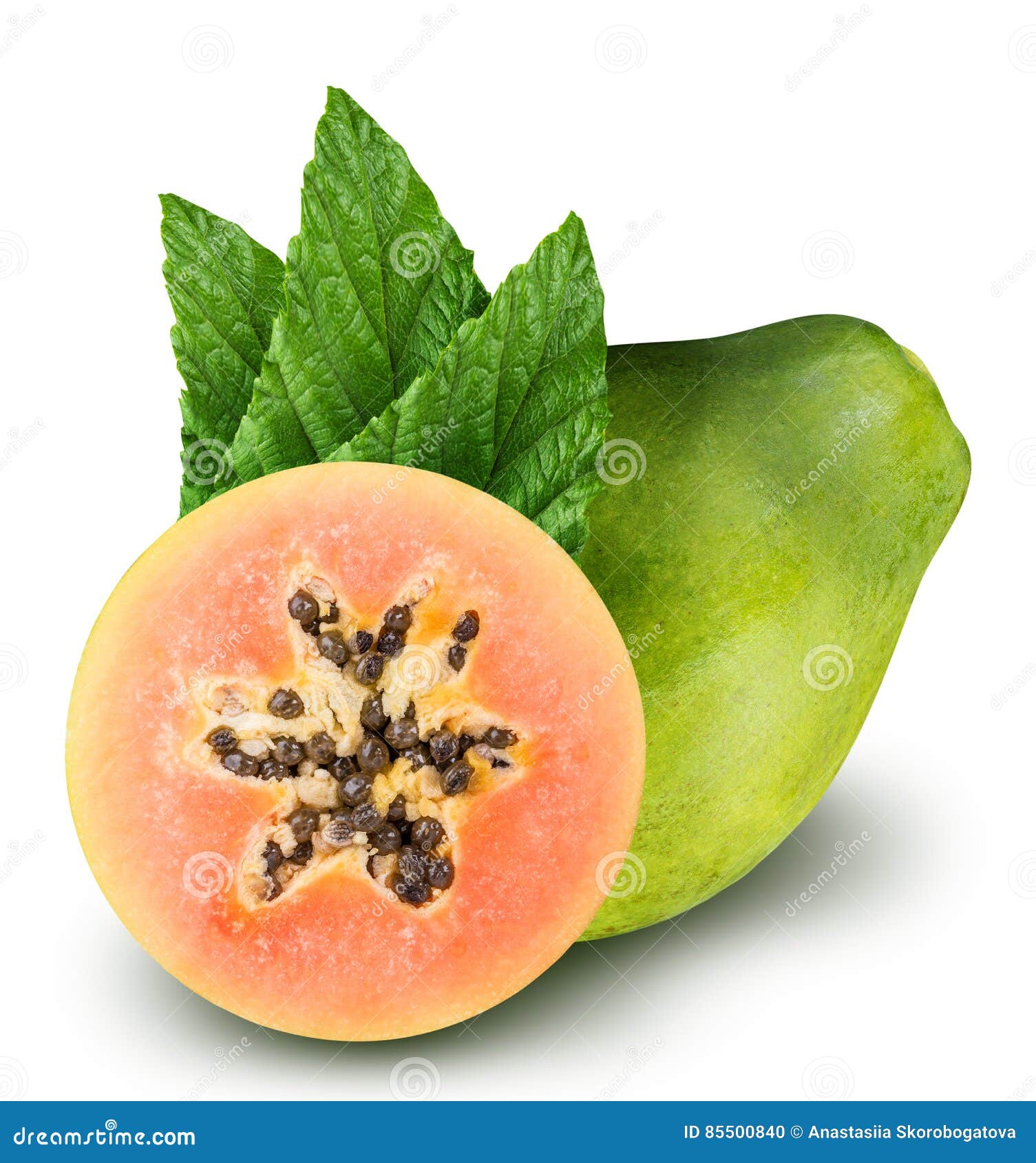Group of Papaya on White Background Stock Photo Image of clipping