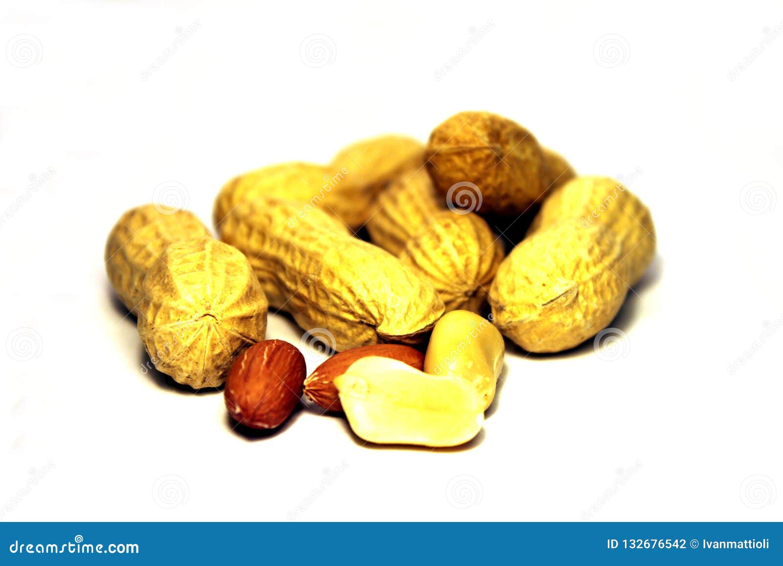 Group of Peanuts on White Background Stock Photo Image of fresh
