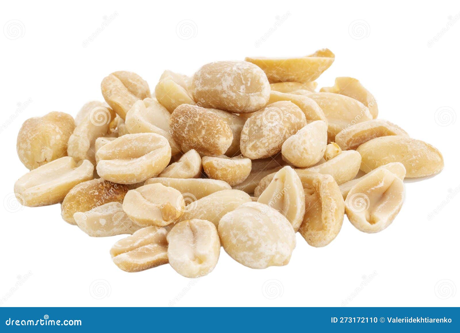 A Group of Peeled Peanuts is Isolated on a White Background Stock Photo