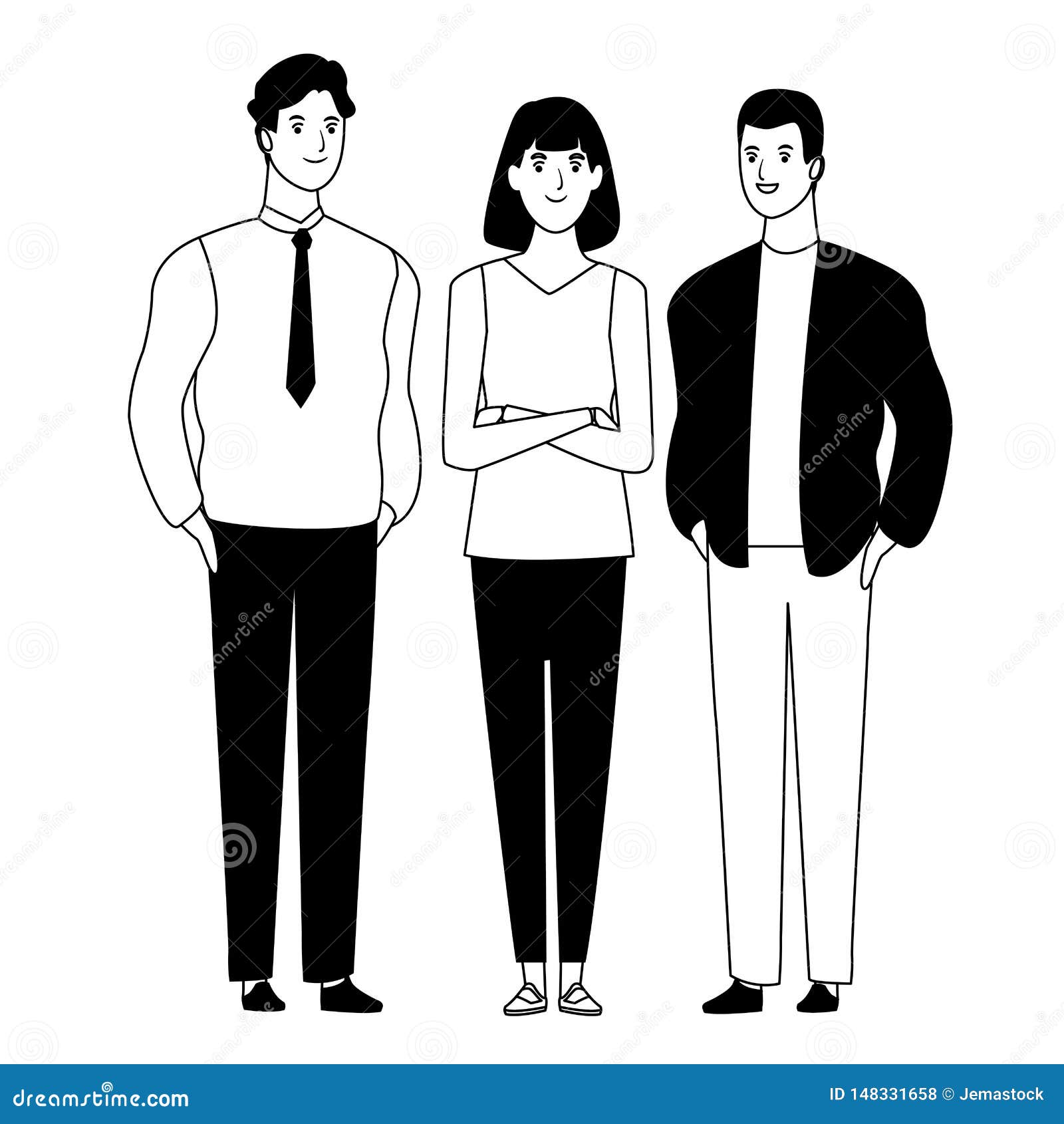 Group of People Avatar Cartoon Character in Black and White Stock Vector - Illustration of adult, three: 148331658 Group of People Avatar Cartoon Character in Black and White Stock Vector - Illustration of adult, three: 148331658