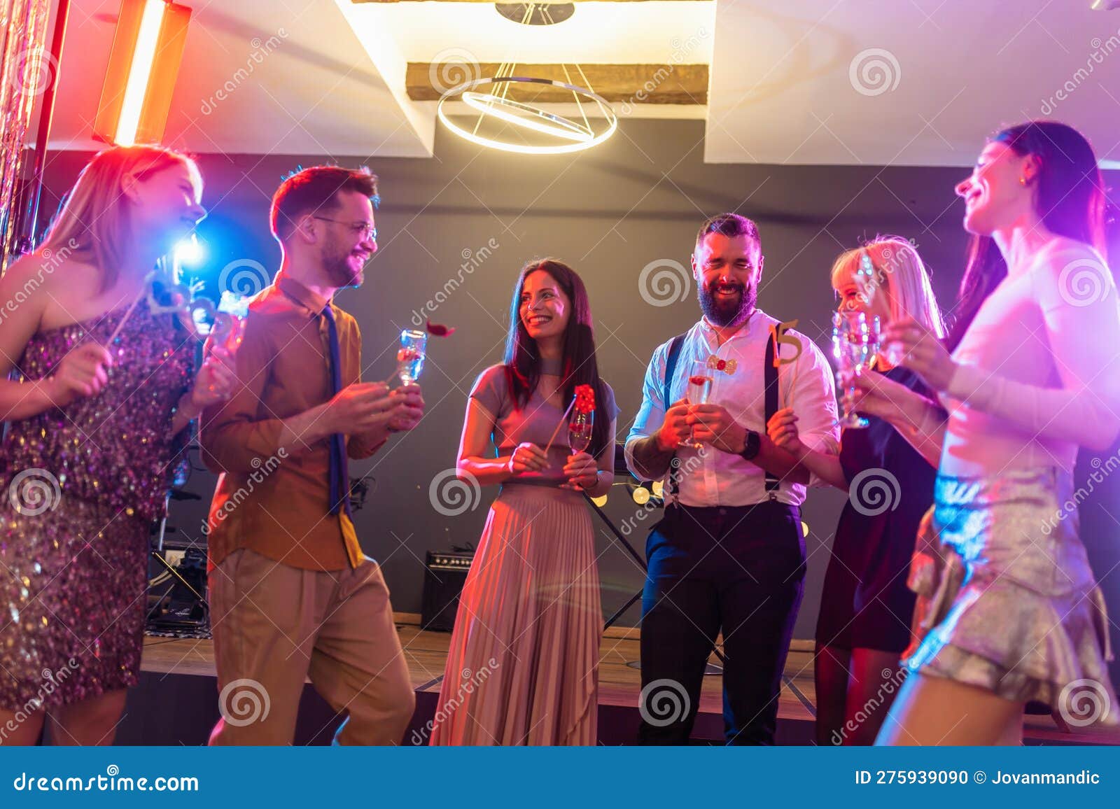 Group of People Dancing in the Club Stock Photo - Image of girls ...