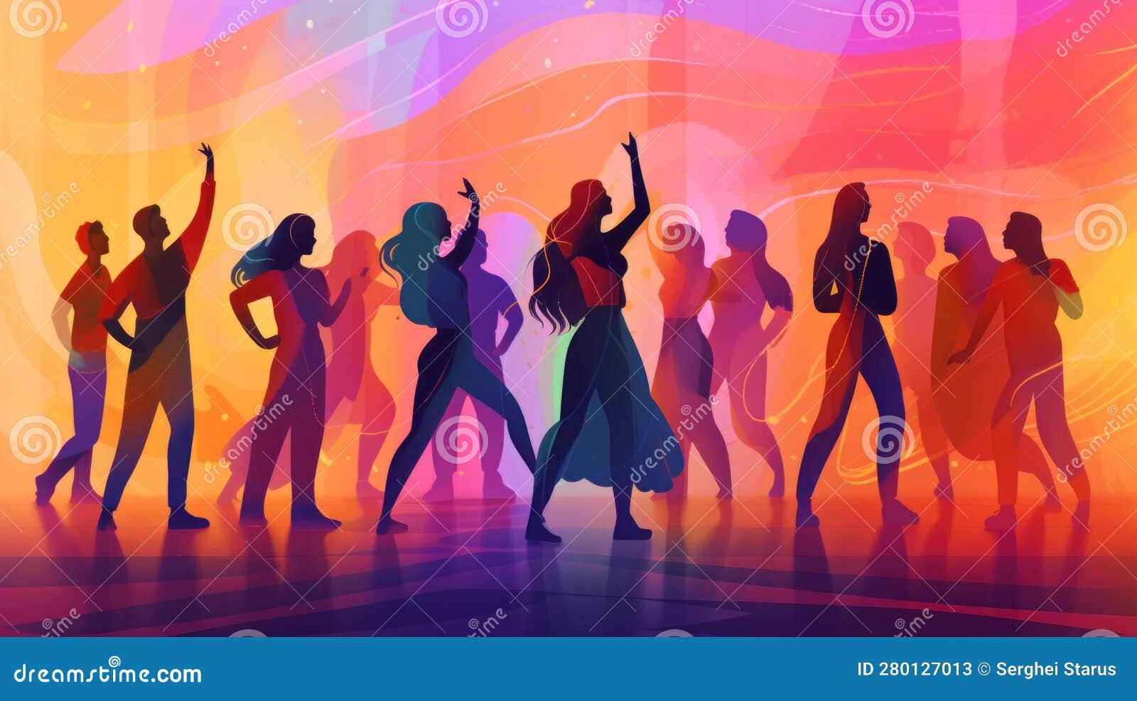 A Group of People Dancing on a Dance Floor. Generative AI Image. Stock ...