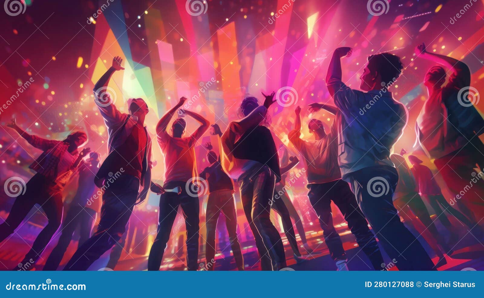 A Group of People Dancing at a Party. Generative AI Image. Stock Photo ...