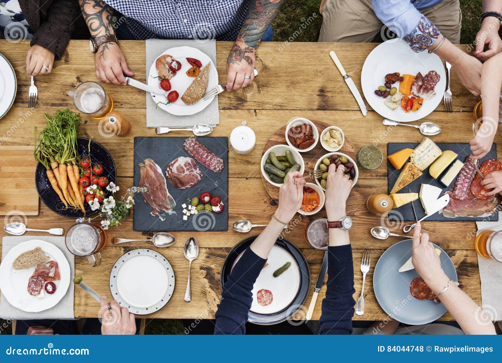Group of People Dining Concept Stock Photo Image of eating, meat