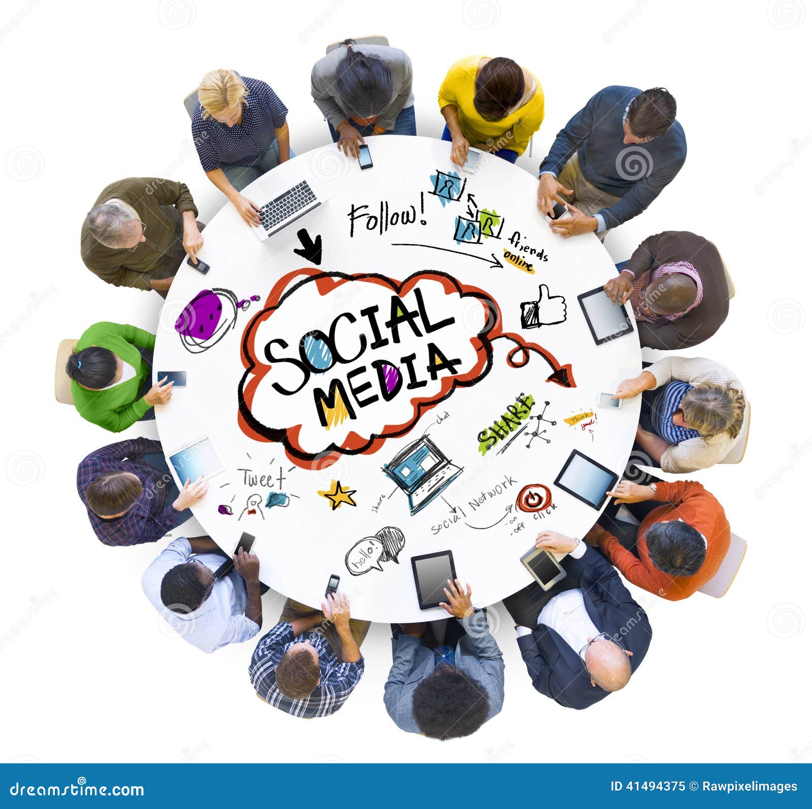 Group of People Discussing Social Media Stock Image Image of