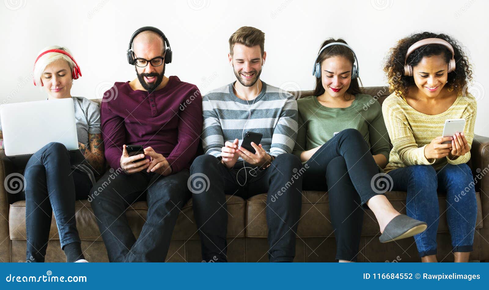 group of people enjoying music streaming