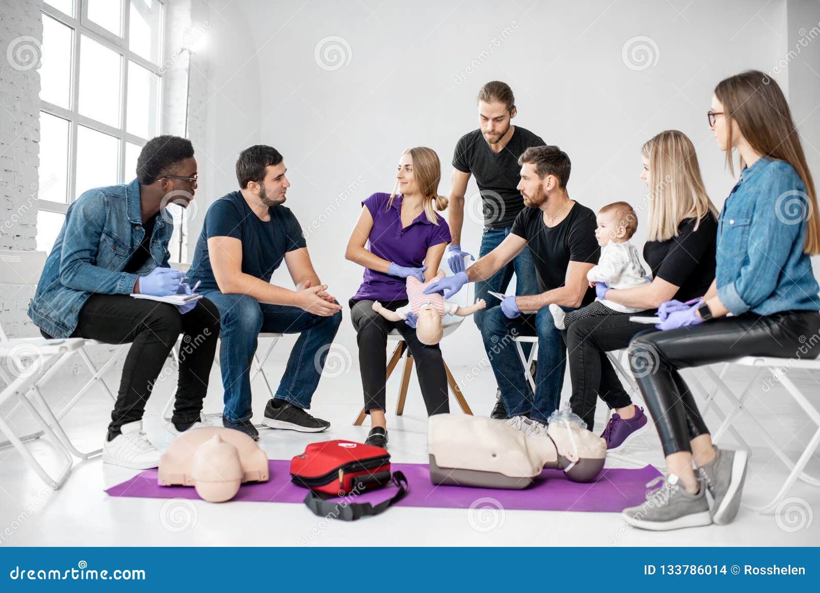 Group of People during the First Aid Training Stock Photo Image of
