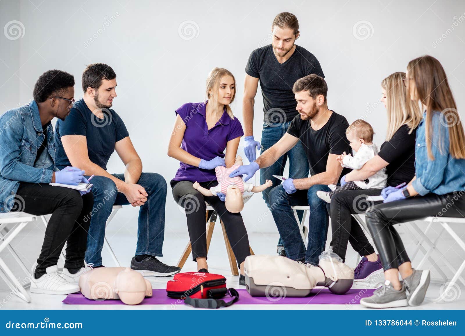 Group of People during the First Aid Training Stock Photo Image of