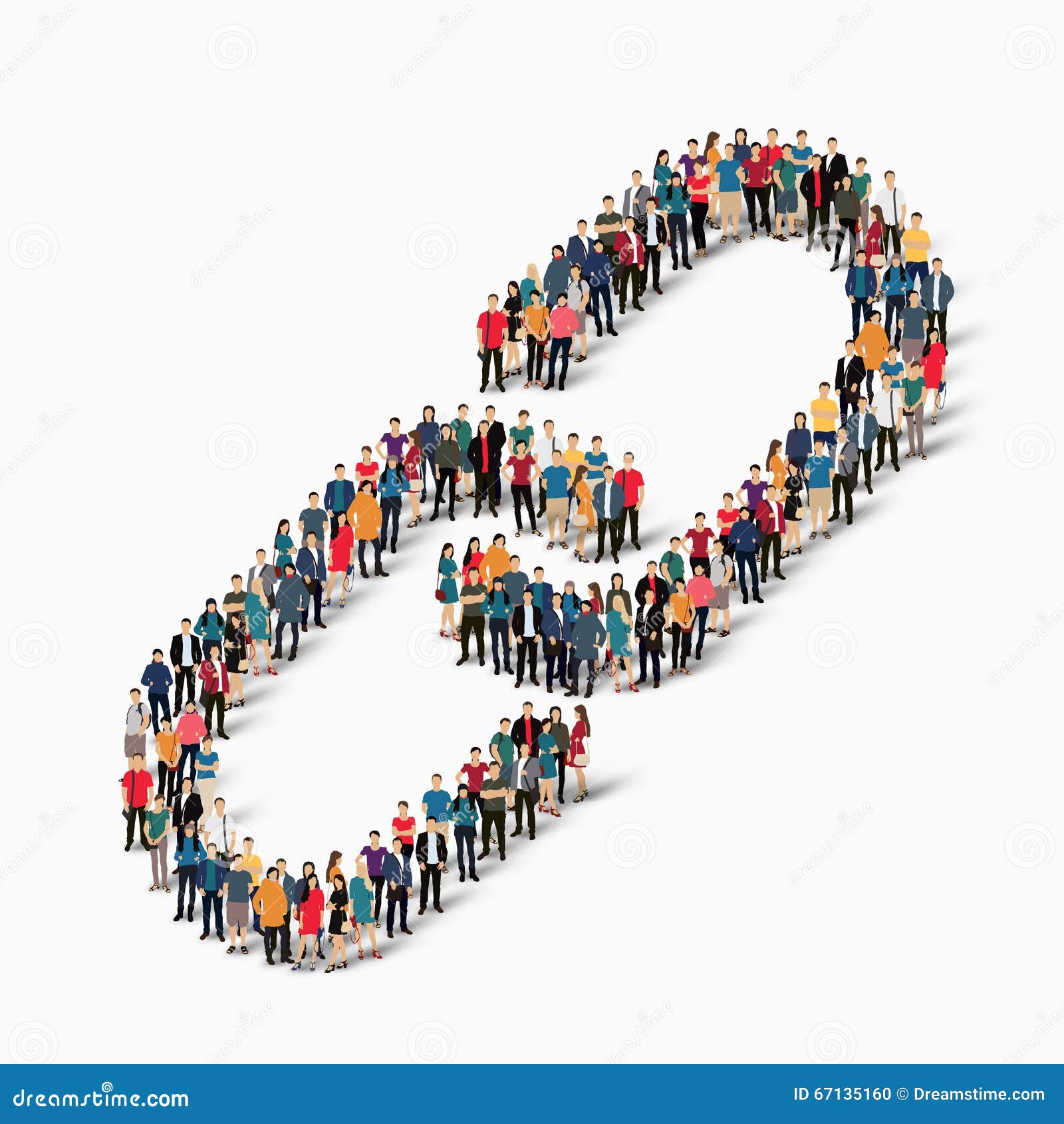 Group People Form Chain Link Stock Illustration Illustration of group