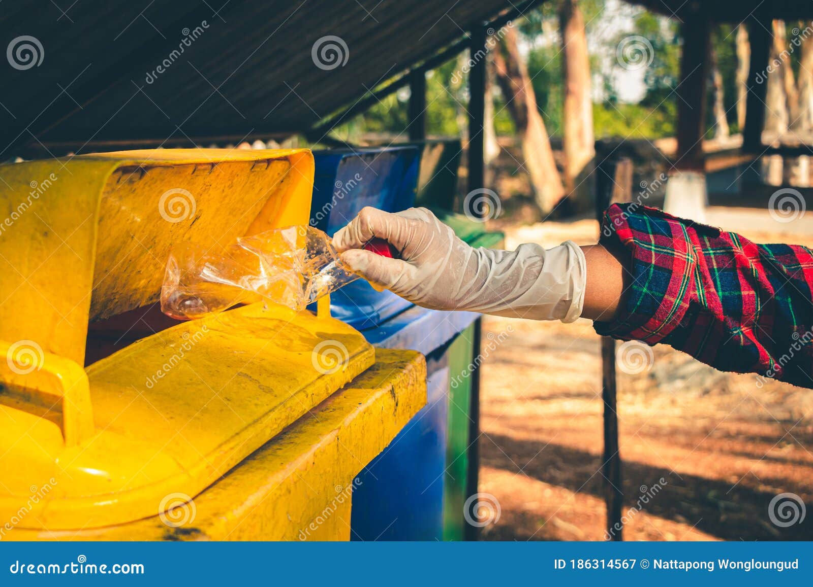 Group of People Help Garbage Collection for To Keep Clean and Take