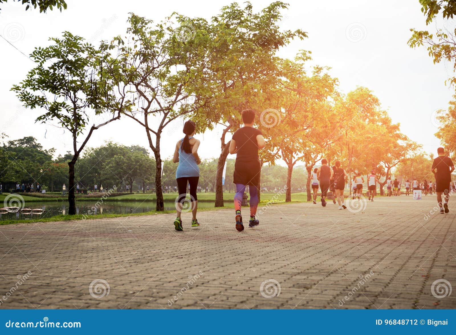 Group of People Jogging in the Park Editorial Photography Image of