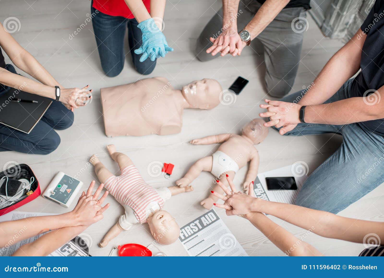 First aid training stock photo. Image of round, teach 111596402
