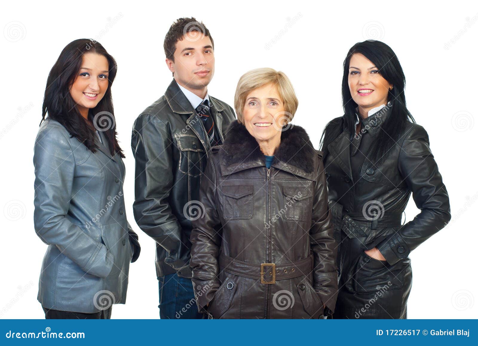 group of people in leather coats