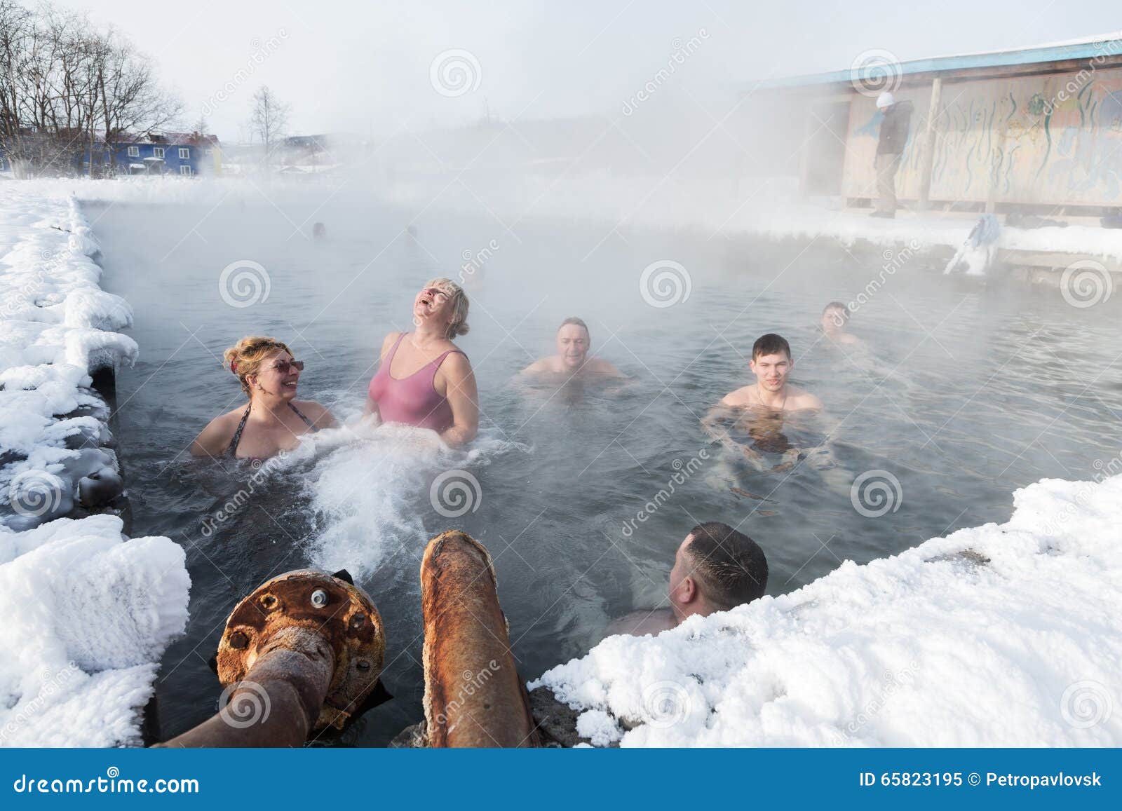 Group Of People Relaxing In Geothermal Spa In Hot Spring Pool Editorial Image Image Of Anavgay